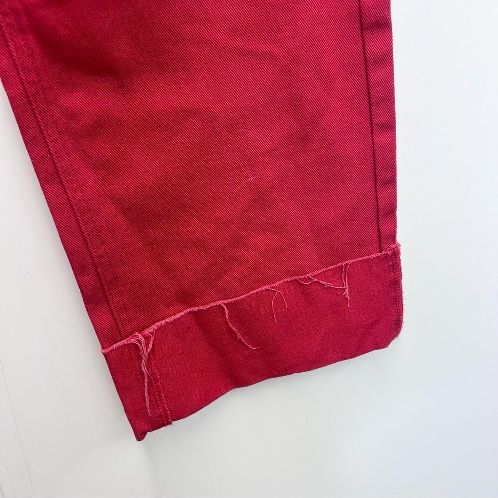Parke Low Rise Wide Leg Baggy Jeans Womens Size 23 Red Buttonfly - Picture 10 of 12